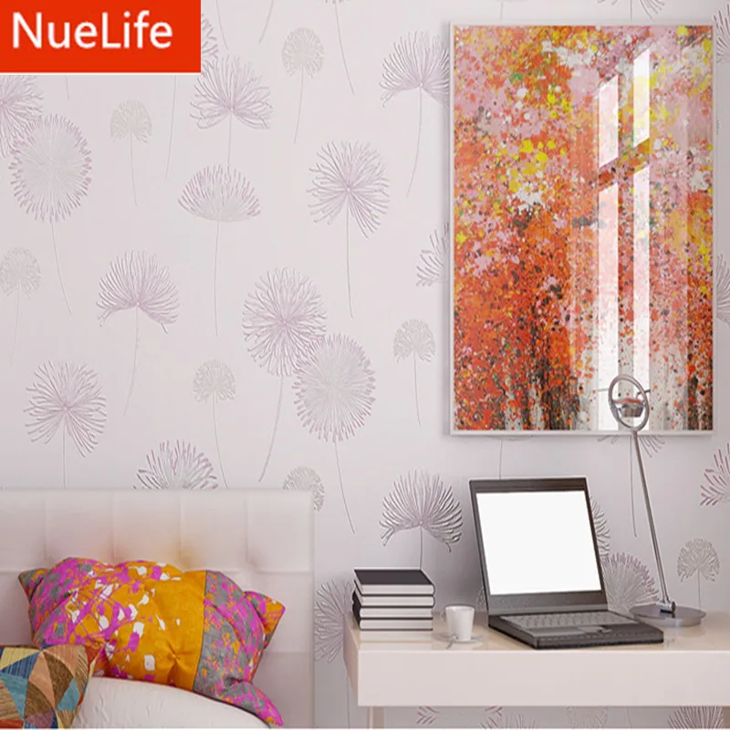 

0.53x9.5m 3D garden dandelion pattern non - woven wallpaper kids room living room bedroom sofa tv background wallpaper