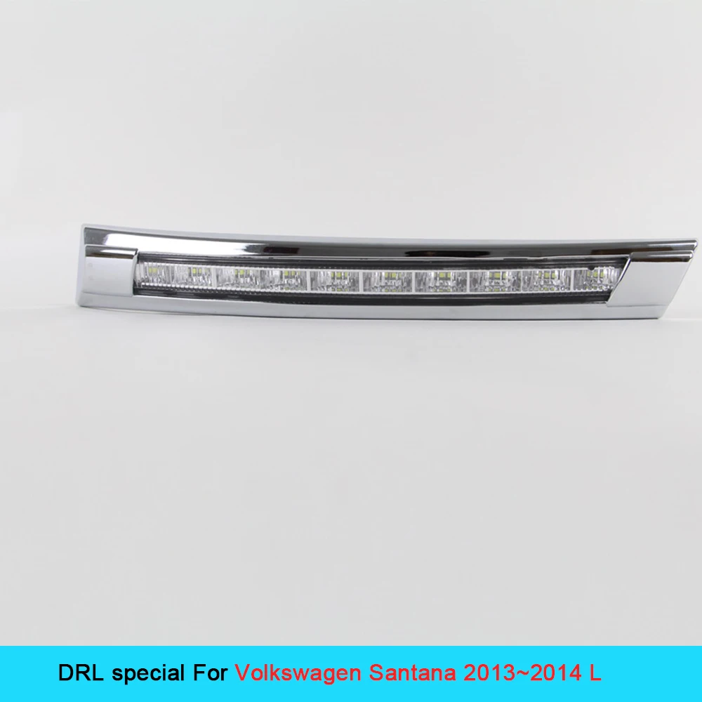 

12V Car DRL kit for VOLKSWAGEN SANTANA 2013 2014 Daytime Running Lights bar Daylight fog lamp bulb light for car VW led drl