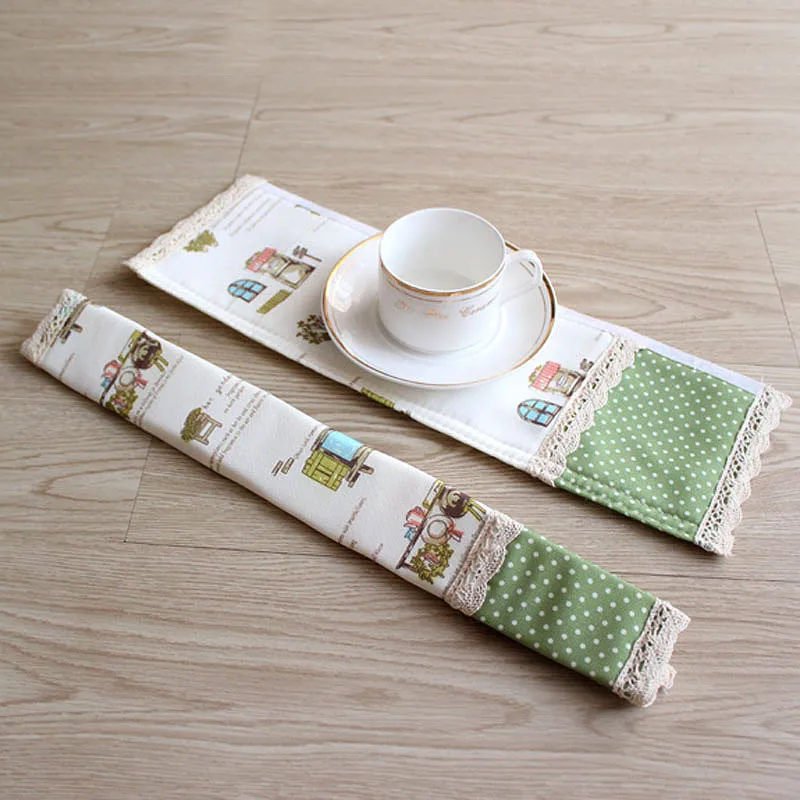 1Pair Refrigerator Handle Cover Decorative Pastoral Table Mats Pads