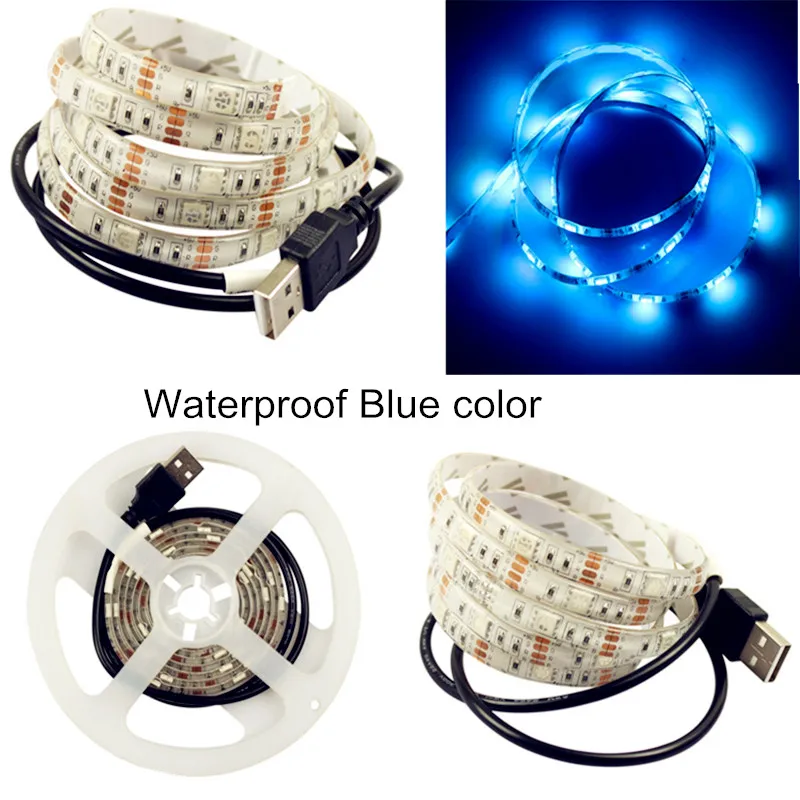 IP20/IP65 USB Питание DC 5V Светодиодная лента 5050SMD многоцветный 0 5 м 1 2 Гибкая полоса