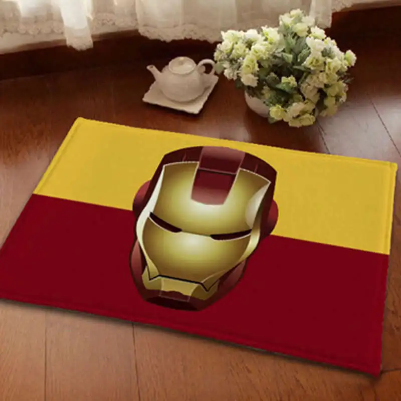 Iron Man Mat Marvel Cool Design Printed Cozy Bathroom Rugs and Mats Red
