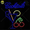 NEON SIGN For Cocktails with Cup NEON Bulbs Sign Lamp Decor Home Wall Room Handcraft Beer Bar light up signs lights for sale