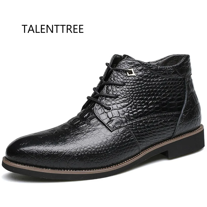 

Fashion Warm Winter Genuine Leather Ankle Boots For Men Boots 2018 Plush Shoes Male Botas Motorcycle Plus Size RME-309