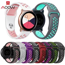 20 мм силиконовый ремешок для часов samsung Galaxy Watch Active 42 мм gear S2 Amazfit bip дышащие отверстия резиновый браслет ремешок