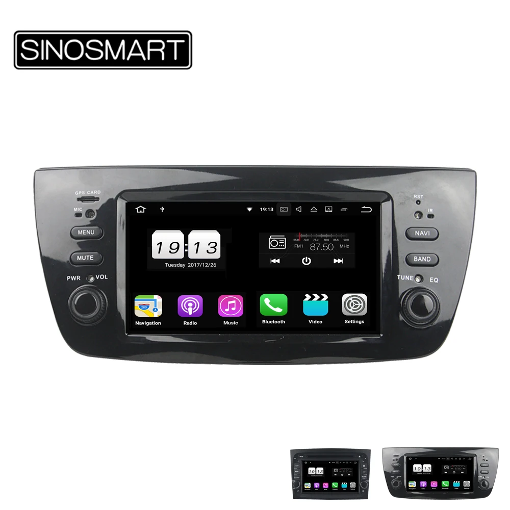 Автомагнитола SINOSMART с GPS навигацией 4/8 ядро 2 ГБ/4 ГБ ОЗУ Android 8 1/8 0 DVD для Fiat Doblo 2010 2011