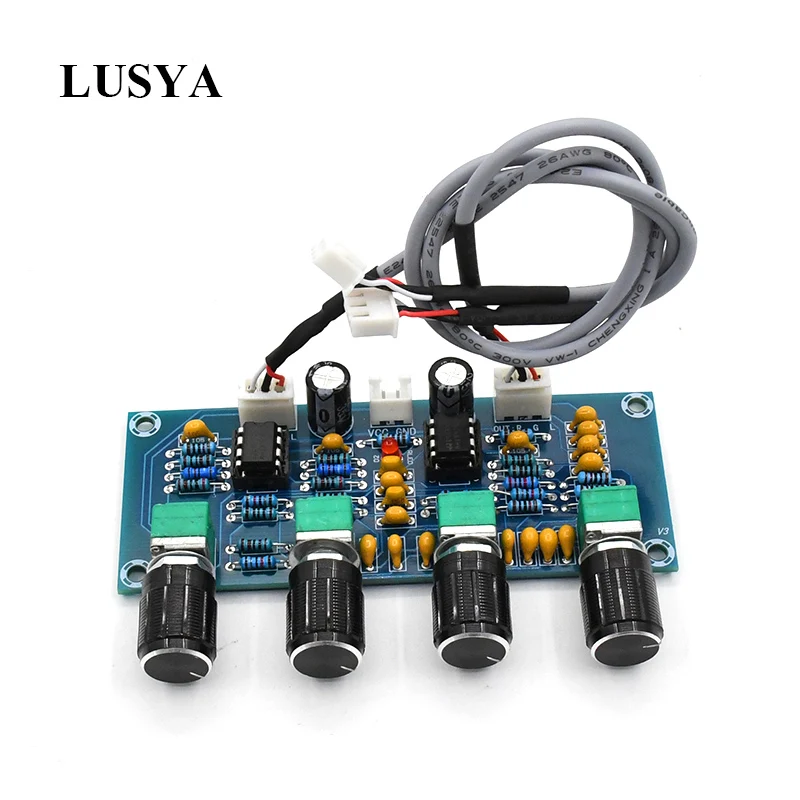 

Lusya NE5532 Preamplifier tone board independent Channel Volume Bass Adjustment Amplifier DC 12-24V For amplifier T0567