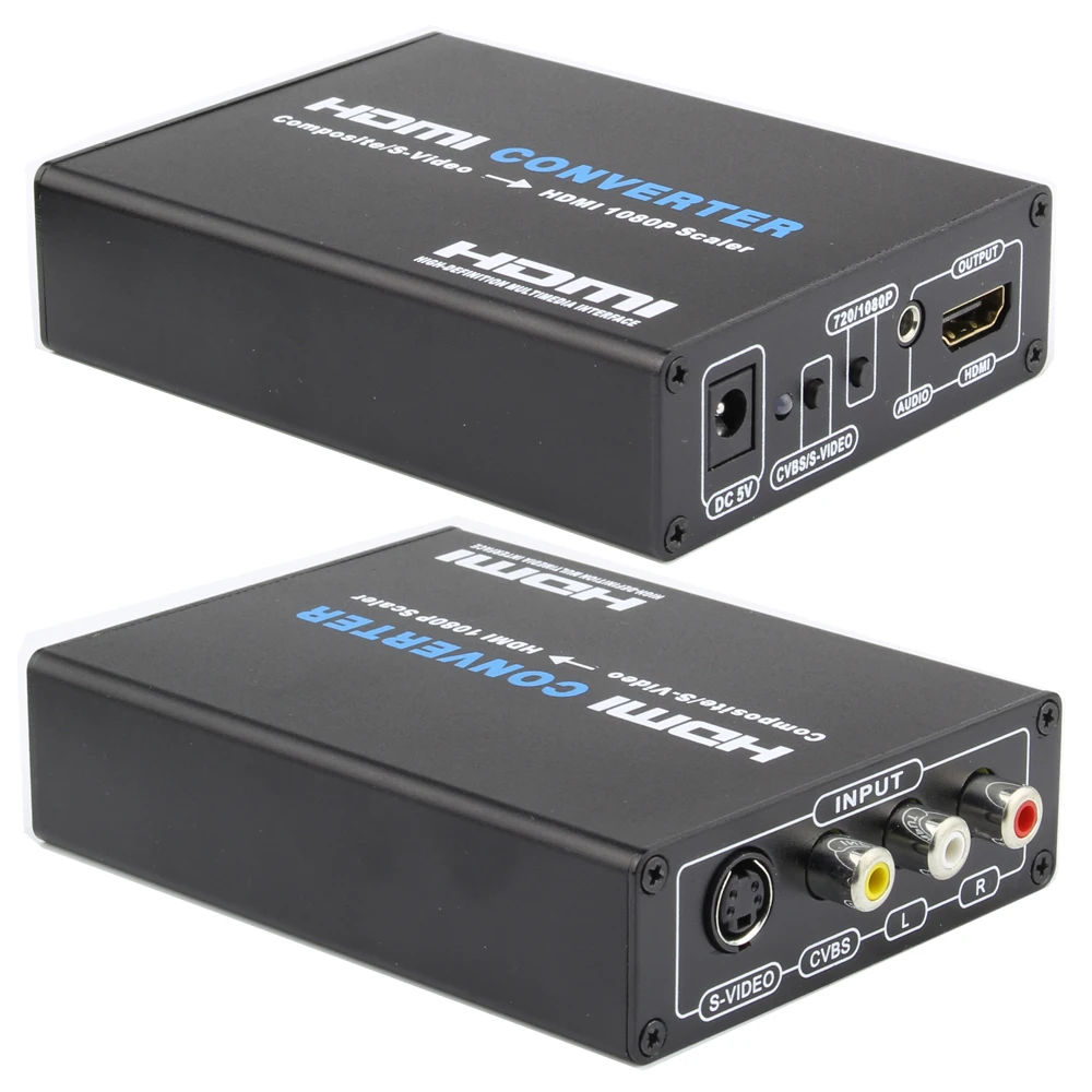 AV S-Video CVBS to HDMI Audio Converter AV CVBS+S-VIDEO Composite S-video Switcher HDMI 1080P Adaptor Upscaler HD 3RCA for TV PC