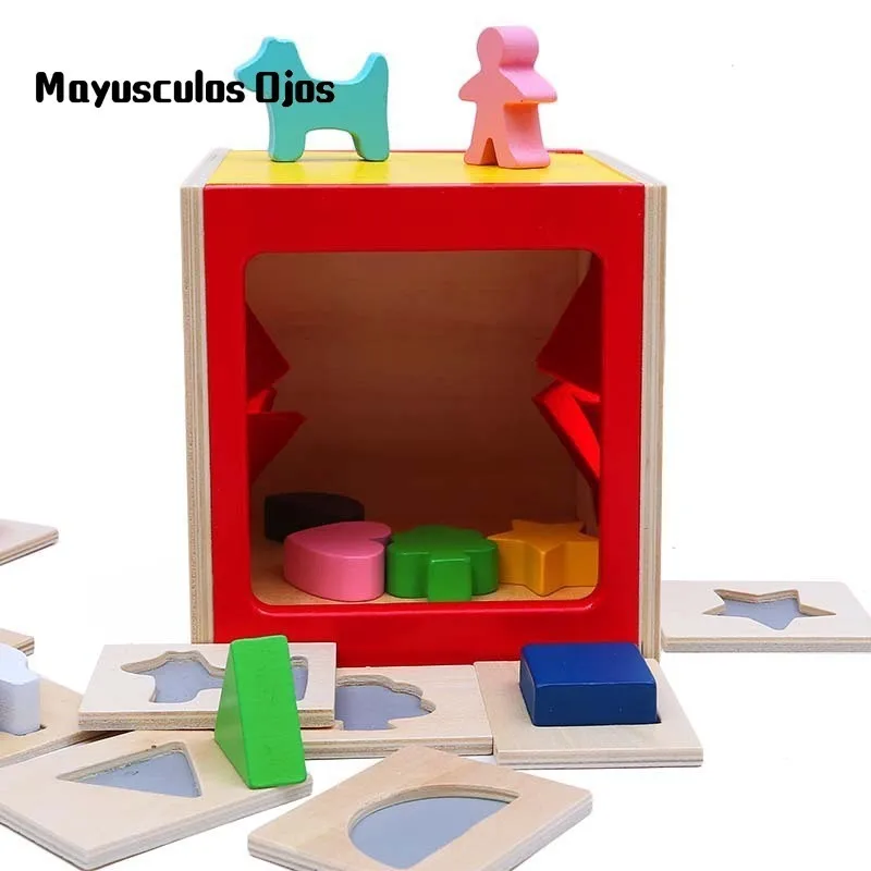 ZH 1 набор деревянная форма Когнитивная коробка для ребенка рука мозга соответствующие формы соответствия головоломки просветление игрушка