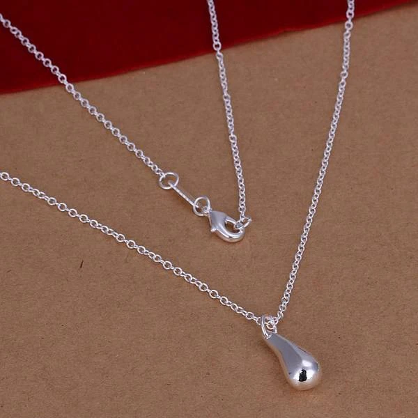 

Necklace Silver Plated Necklace Silver Fashion Jewelry Necklace Waterdrop Jewelry Wholesale Free Shipping lskd LN177