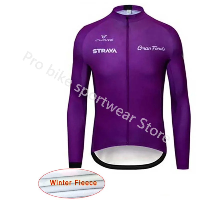 Strava Термальность флис длинные рукава Pro team Джерси для велоспорта спортивная одежда Racing велосипедная Одежда Майо Ropa ciclismo D22 - Цвет: cycling jersey 02