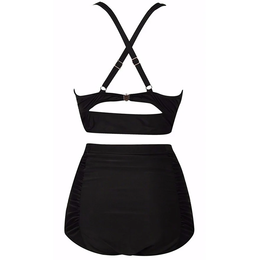 FORUDESIGNS 5XL Bikinis High Waist Swimsuit Women 2018 Bikini Set Black Plus Size Swimwear Vintage Beach Push Up Bikinis 4XL FORUDESIGNS 5XL Bikinis High Waist Swimsuit Women 2018 Bikini Set Black Plus Size Swimwear Vintage Beach Push Up Bikinis 4XL
