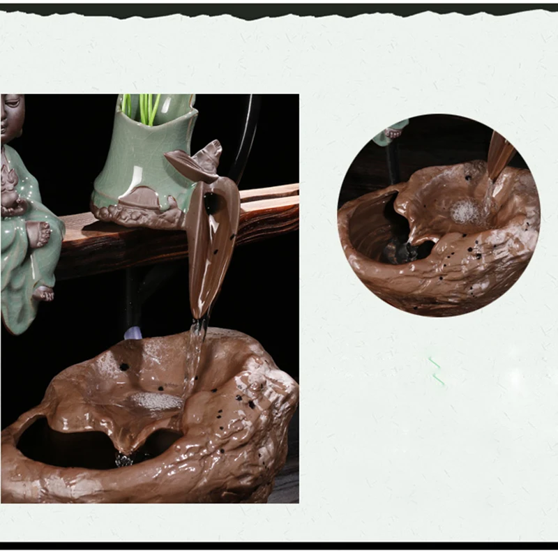 Керамический фонтан для воды в китайском стиле 110 В|backflow incense burner|incense burnerbackflow |