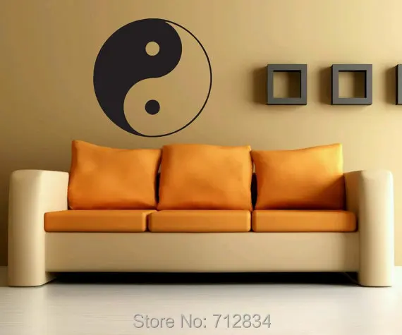 bzd free shipping home decoration ying yang art decals home decor vinyl wall stickers