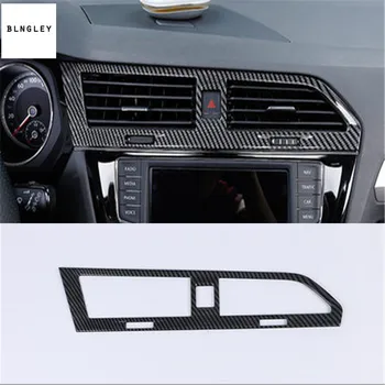 

1pc ABS carbon fiber grain Central control air conditioning outlet decoration for 2017-2018 Volkswagen VW Tiguan MK2 Tiguan L