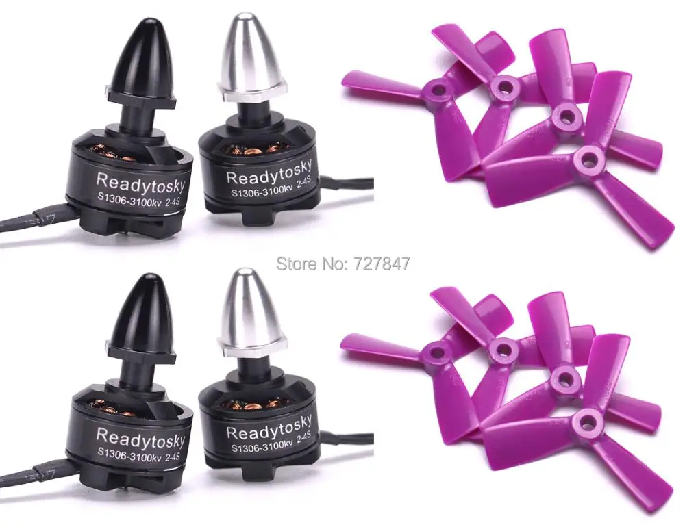 

High Quality Readytosky 1306 3100KV 2-4S Burshless Motor 2CW 2CCW + 4pair 3045 Propeller For Diatone 150-200 Frame Kit