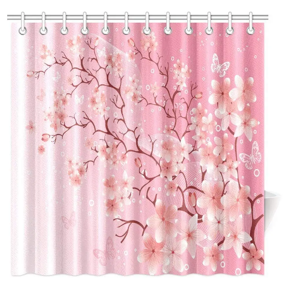 Aplysia House Decor Shower Curtain Cherry Blossom Springtime Sakura
