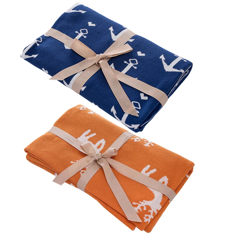 

Nordic Style Baby Knitting 100 %Cotton Blanket Baby Bedding Quilt Double-deck Swaddle Wrap Infant Safe Appease Towel Birth Gift