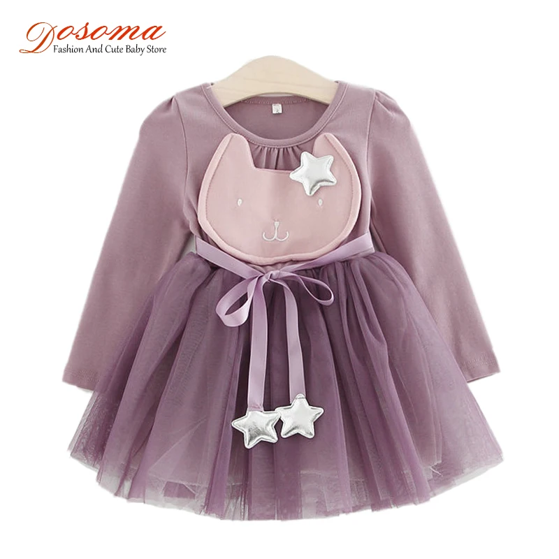 

DOSOMA Baby Girl Clothes Autumn Fashion Costume For Kids Casual Dresses For Toddler Girls Dresse Yarn Party Children Clothing
