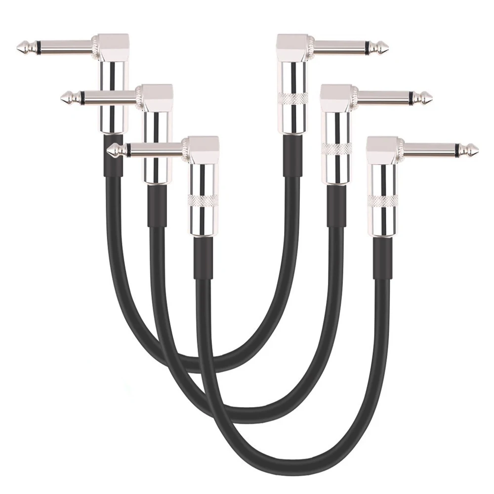 XFDZ Guitar Patch Cable 15cm 1/4 Inch Right Angle PVC For Instrument