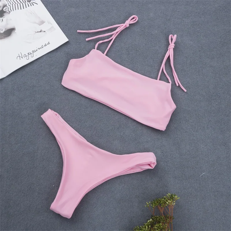 

Bikini swimsuit female small chest big chest gathered vacation swimming sexy thin beach three-point split spa swimsuit