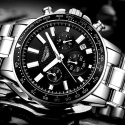 GUANQIN 2018 модные спортивные часы для мужчин Роскошный хронограф кварцевые часы для мужчин календари светящиеся стрелки сапфир Relogio masculino