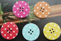 150 шт большие 30 мм в горошек чекер Цветочные kawaii милые круглые деревянные кнопки 4 отверстия Подвески для DIY шитья