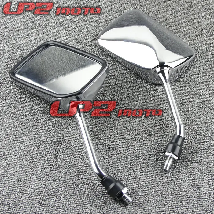 

For Honda CB250 Hornet Jade VTR250 VT250 rear view mirror Motorcycle Rearview Mirrors reversing Square Silver 1Pair