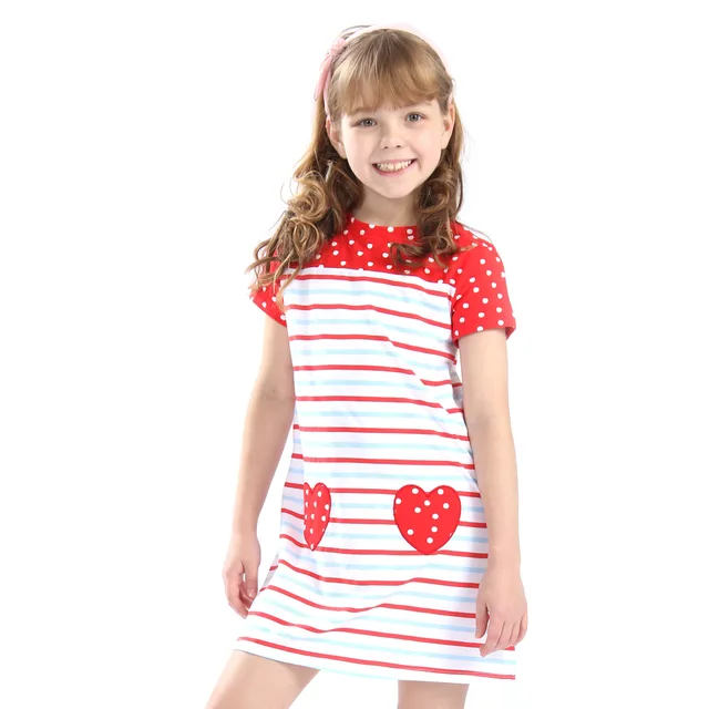 2018 Kids Fashion Casual Clothings Summer O Neck Girls's Dresses