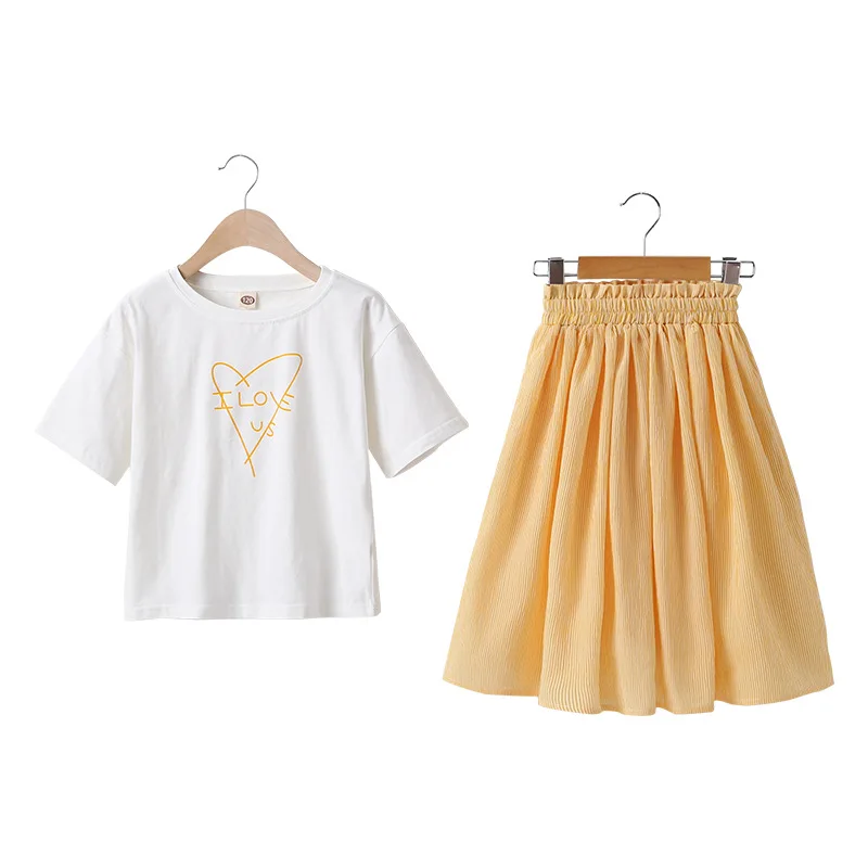 

Children Clothing Summer Toddler Girls Clothes T-shirt+Skirt 2pcs Kids Clothes Sport Suit Tracksuit For Girls Clothing Sets