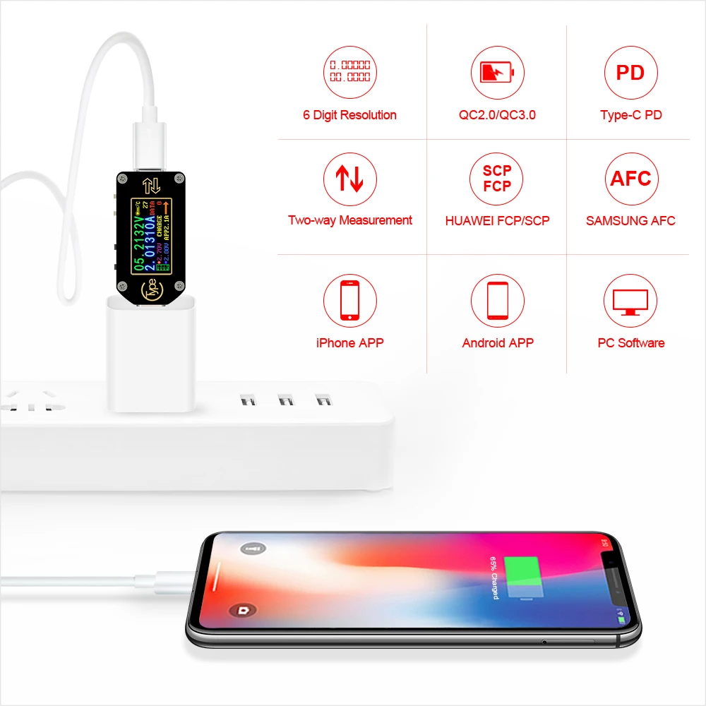TC66/TC66C Type-C PD trigger USB-C Voltmeter ammeter voltage 2 way current meter multimeter PD charger battery USB Tester 30%off TC66/TC66C Type-C PD trigger USB-C Voltmeter ammeter voltage 2 way current meter multimeter PD charger battery USB Tester 30%off