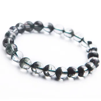

Genuine Natural Phantom Quartz Gems Stone Crystal Stretch Round Bead Bracelets For Woman Lady Man 8mm
