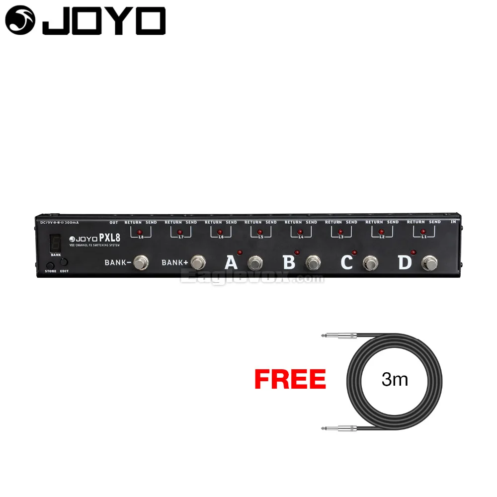 

JOYO Loop Guitar Effects Pedal Loop Controller PXL-8 with Free 3m Cable