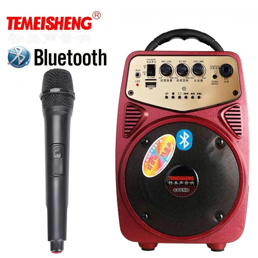 Q2 Bluetooth динамик высокой мощности 20 Вт громкий динамик Ручной беспроводной микрофон открытый портативный динамик голосовые усилители колонка - Цвет: Red add Handheld