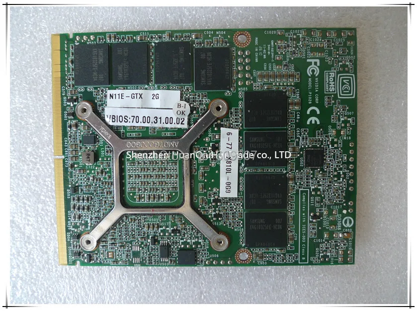 Видеокарта NVIDIA GeForce GTX 480M 2 ГБ GDDR5 N11E-GTX-A3 MXM 3,0 для ноутбука Dell Alienware M15X M18X M17X