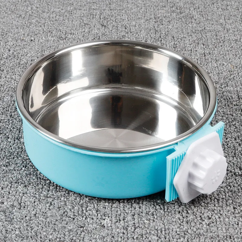 Crate Dog Bowl, Removable Stainless Steel Coop Cup Hanging Pet Cage Bowl Large Water Food Feeder for Dogs Cats Rabbits MayT3 (3)