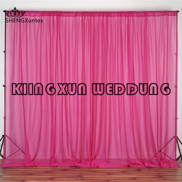 3 m * 3 m Fuchsia Kleur Chiffon Stof Panel Wedding Achtergrond ... 3 m * 3 m Fuchsia Kleur Chiffon Stof Panel Wedding Achtergrond ...