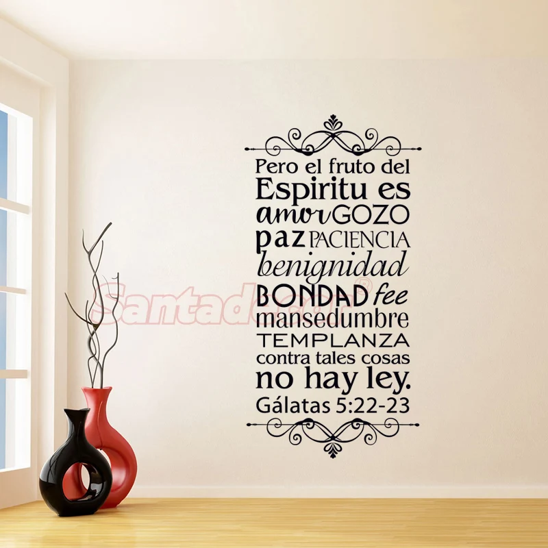 

Galatas Fruit-of-Spirit-Spanish Closeup Wall Decor Design Vinyl Wall Sticker Wall Art Home Decor for Living Room Mural Decals
