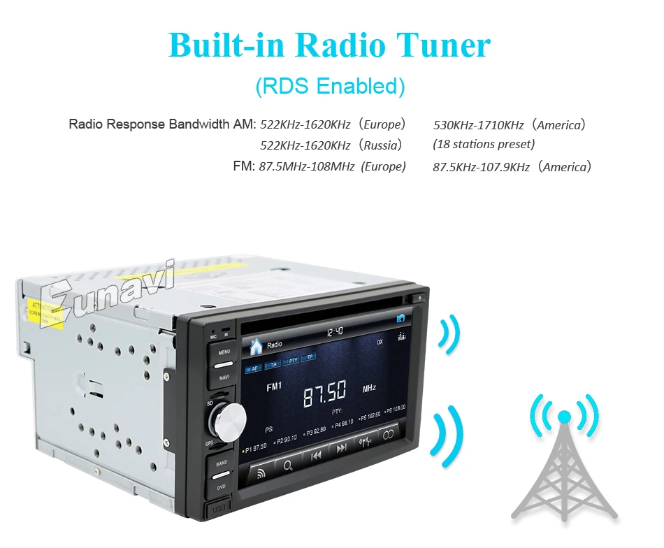 Cheap Eunavi Double 2 Din Car PC DVD player for universal with GPS Navigation MP3 Radio RDS Video country map Bluetooth Mp4 car sterto 7