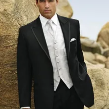 Лидер продаж черные мужские костюмы в деловом стиле на заказ, на заказ классические черные свадебные костюмы для мужчин, смокинги для жениха для мужчин