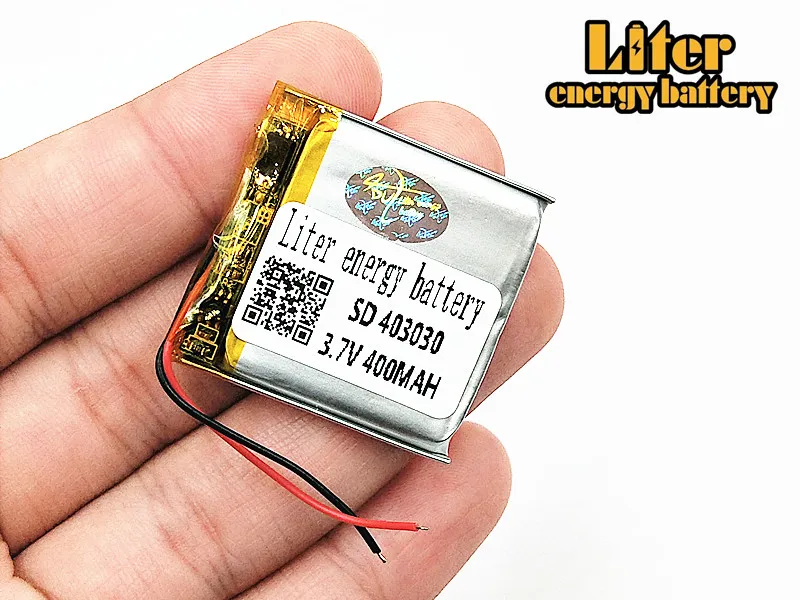 

3.7V,400mAH,[403030] Polymer lithium ion / Li-ion battery for TOY,POWER BANK,GPS,mp3,mp4,MP5 Smart Watch,Power Bank Speaker