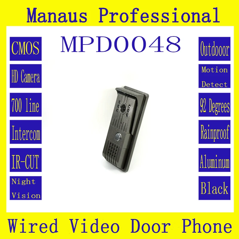 

Hot Selling Wired Video Doorphone Outdoor Monitor Intercom Smart Door Lock HD IR Camera Home Security Access control System D48a