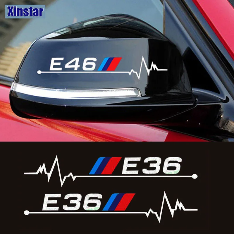 2 шт. Автомобильная наклейка на зеркало заднего вида для bmw E30 E34 E36 E39 E46 E60 E61 E87 E90 E83