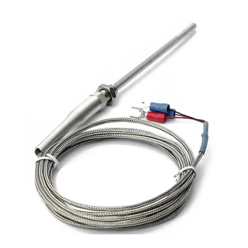 

Steel Temperature Probe Pt100 RTD Sensor Cable 2M 98 mm 3 Wires -50 ~ 400 Celsius