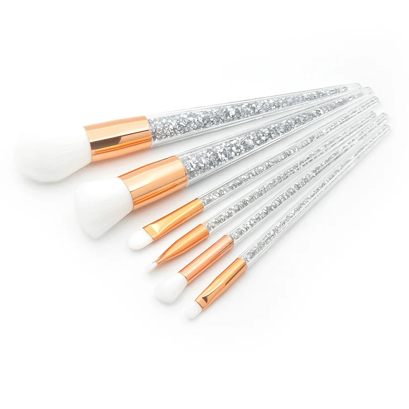 

7pcs Glitter Crystal Makeup Brushes Sets Synthetic Powder Eyeshadow Blending Brush Makeup Set for Highlighter Crease Brush Kit