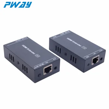 

HDMI Extender with IR Remote Control up to 200FT/60m Transmission Support Full HD 1080P POC 3D EDID Copy Over Single Cat6/7 RJ45