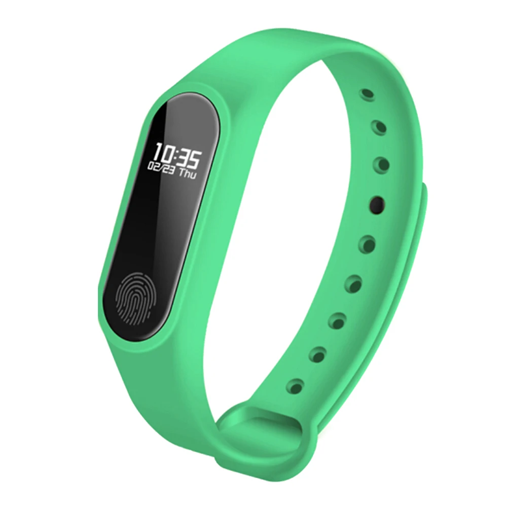 Смарт-браслет M2 монитор сердечного ритма фитнес-трекер спортивный Шагомер Bluetooth Смарт-браслет для IOS Android - Цвет: Зеленый