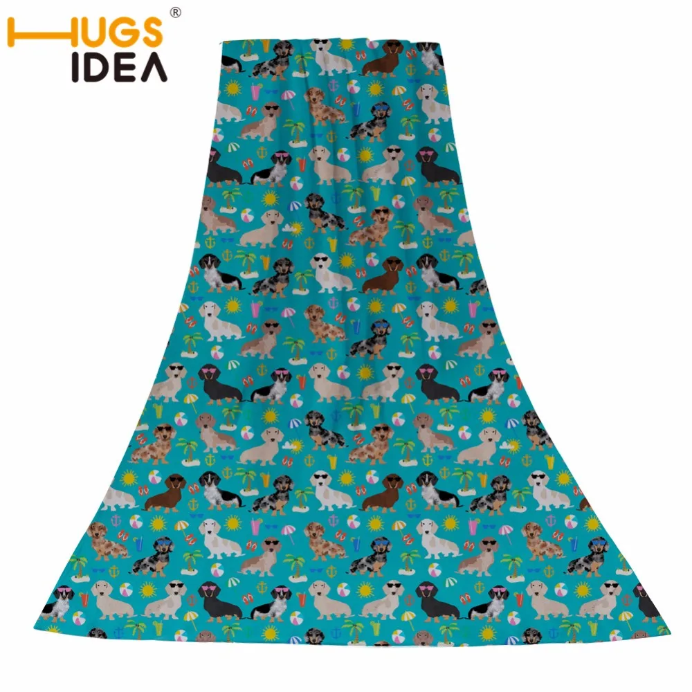 HUGSIDEA Bad handtücher Erwachsene Sport Baumwolle Weiche Große Bad Handtuch 75*150 cm Dackel Blumen Hund Muster Strand Surfen handtücher Billig