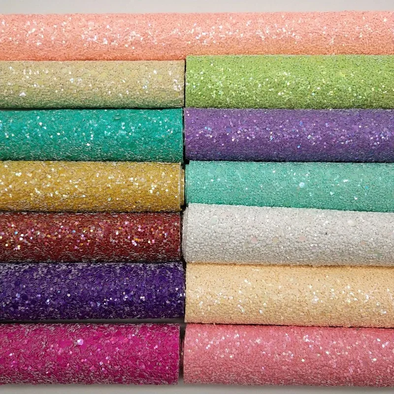 

MQ206 30X134cm Chunky Glitter Leather Glitter Fabric for making bows shoes handbags and wallpaper Party Decoration