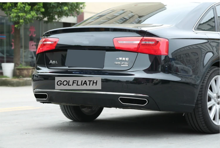 GOLFLIATH аксессуары для стайлинга автомобилей W12 Стиль заднего бампера Диффузор спойлер выхлопной наконечник для Audi A6 Non-Sline Бампер 2012