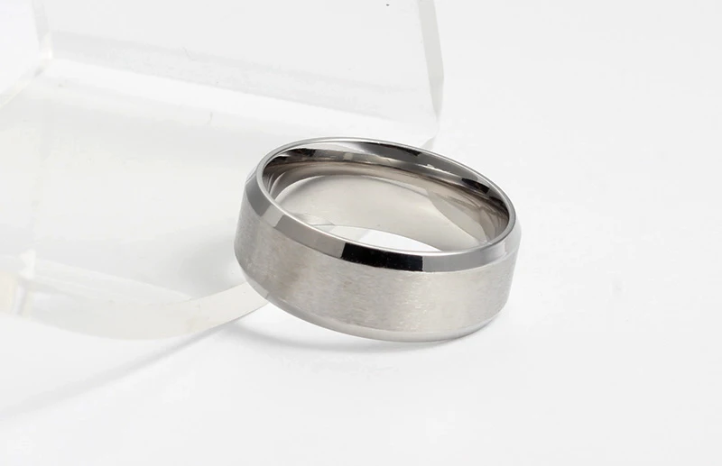 Vnox нержавеющая сталь 8 мм матовые Плоские Кольца для женщин Gold-цвет обручальные кольца